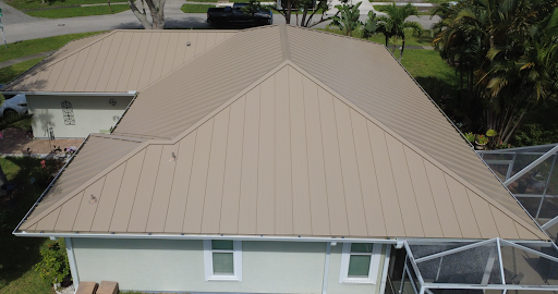 A metal roof on a home